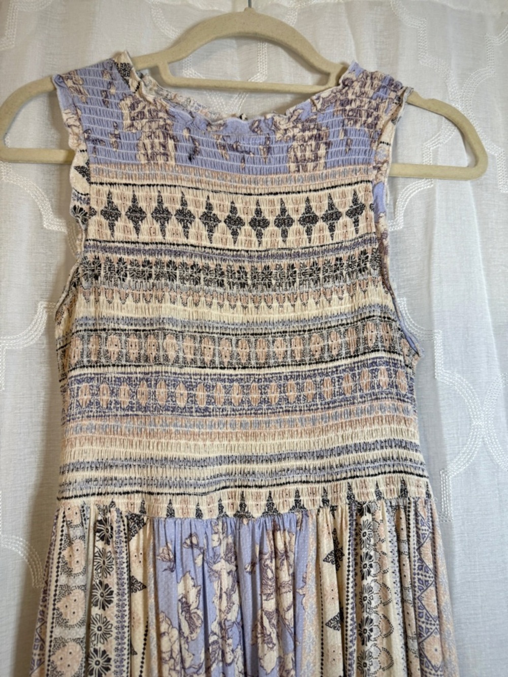 Altar'd State Lavender and Cream Boho Maxi Dress - Picture 2 of 11